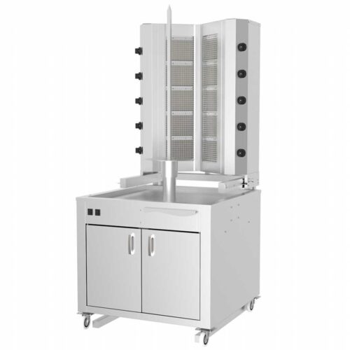 KLG225-VAD Gas Doner Kebab Grıll Bottom Motor V Model, With Trolley & Cabinet
