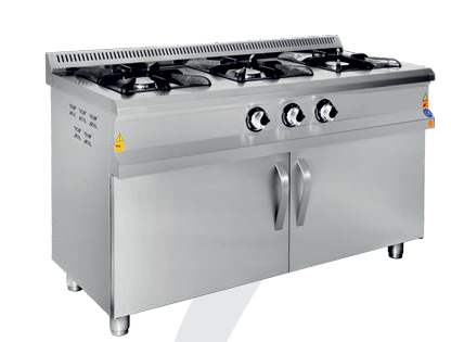 GAS COOKER, 3 LIGHTERS AND CABINET