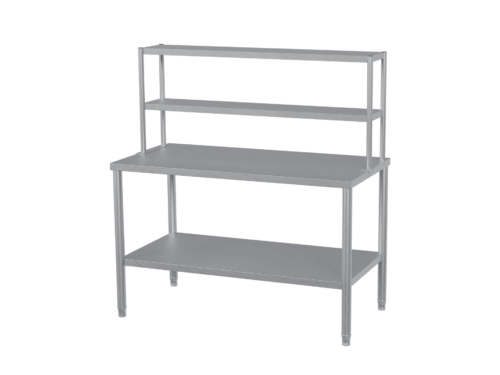 მაგიდა უჟანგავი 2 თაროთი YC-312S 120*70*860MM+600MM