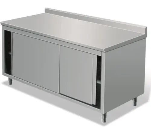 Stainless Steel Worktable With Sliding Doors CTD-157B