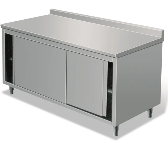 Stainless Steel Worktable With Sliding Doors CTD-157B