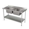 Stainless Steel Double Sink YC-DSL180 W1800*D700*H(800+100)MM