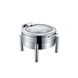 მრგვალი ინდუქციური Chafing Dish შუშის სახურავით YD-4033
